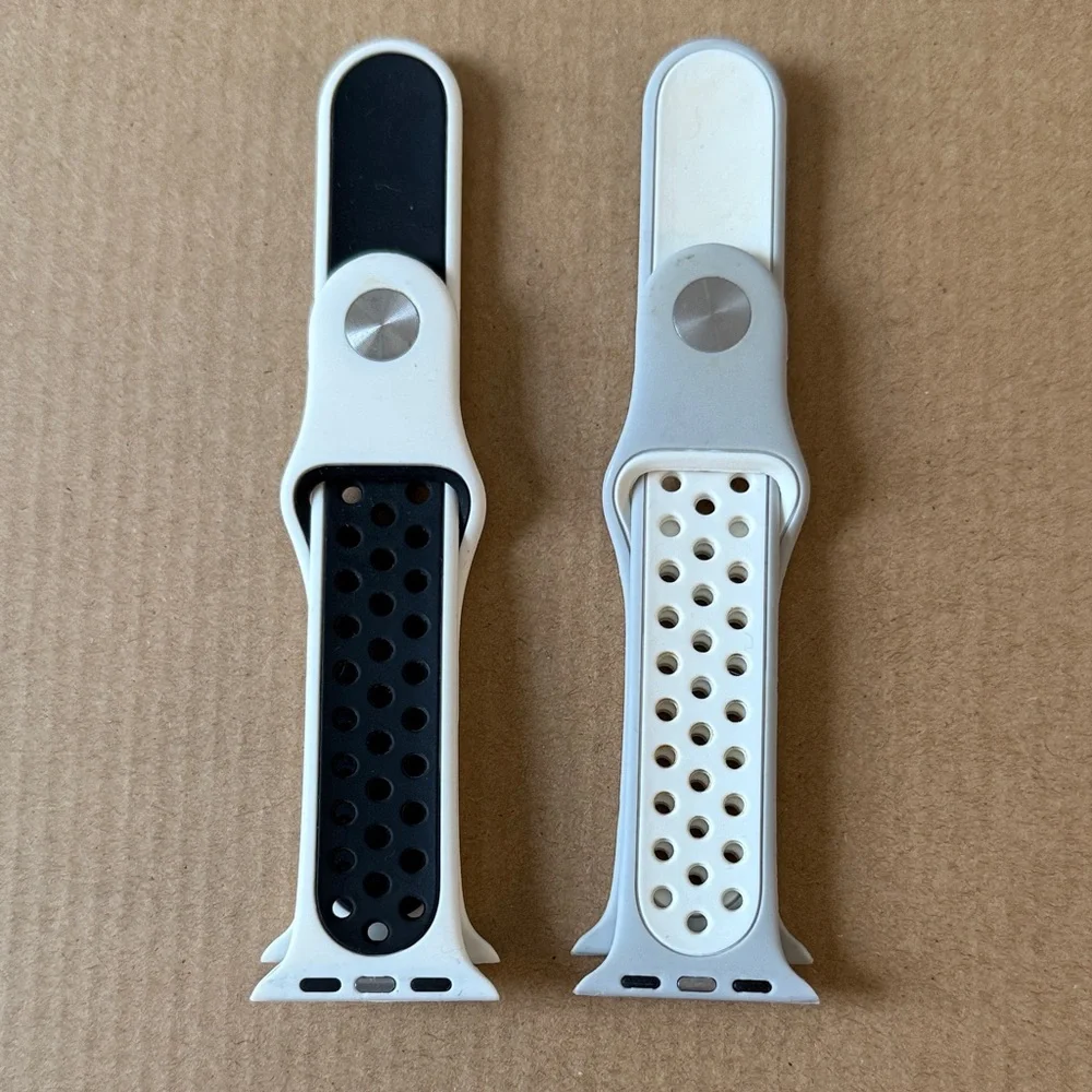 Sport Band for Smartwatch - Black and White & Grey and White Bundle